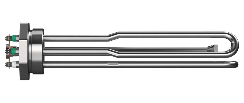 Tubular element in stainless steel with stainless steel plug